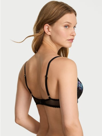 Electric Orchid Embroidery Lightly Lined Plunge Demi Bra