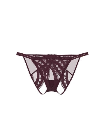 Laces Out Embroidery Open-Back Adjustable String Bikini Panty