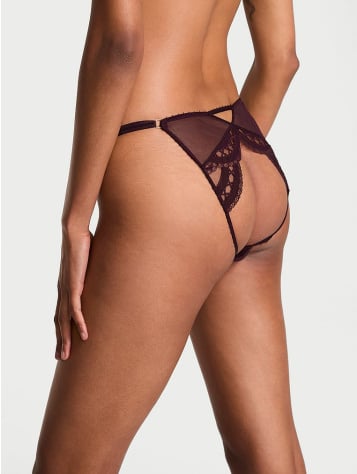 Laces Out Embroidery Open-Back Adjustable String Bikini Panty
