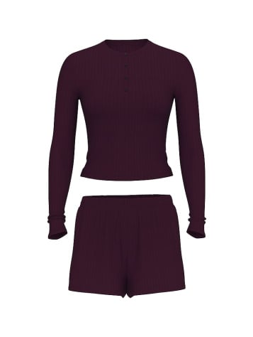 Modal Wide-Rib Long-Sleeve Short Lounge Set
