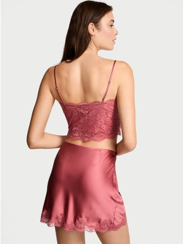 Satin Lace Cami & Mini Skirt Set