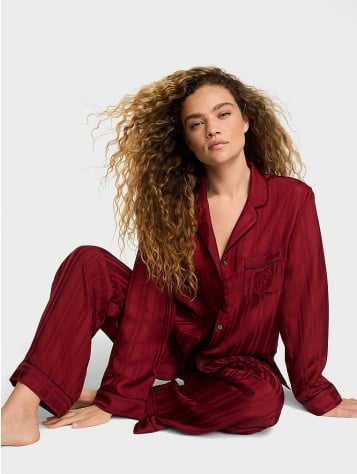 Glazed Satin Long Pajama Set