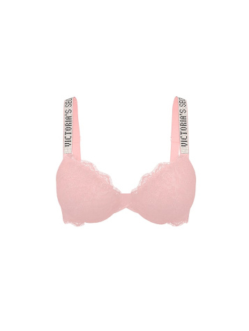 Bombshell Add-2-Cups Shine Strap Rose Lace Push-Up Bra