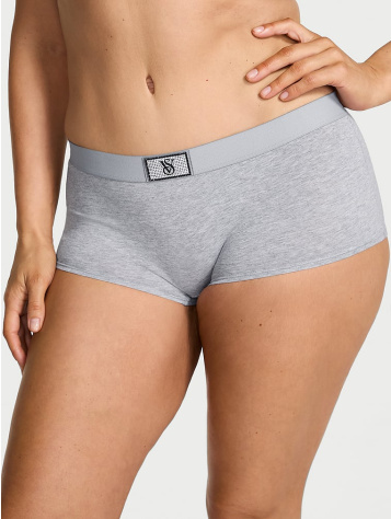 Logo Cotton Shine Patch Boyshort Panty