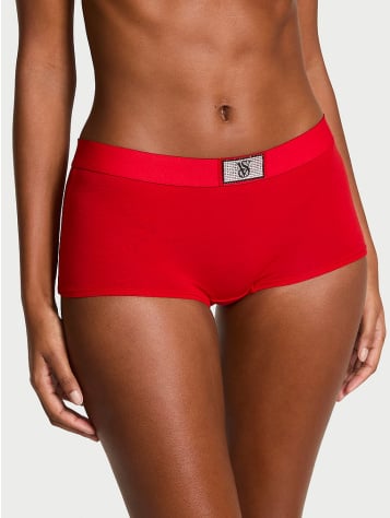 Logo Cotton Shine Patch Boyshort Panty
