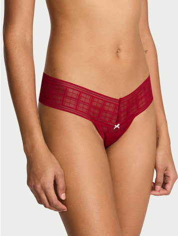 Plaid Lace Thong Panty