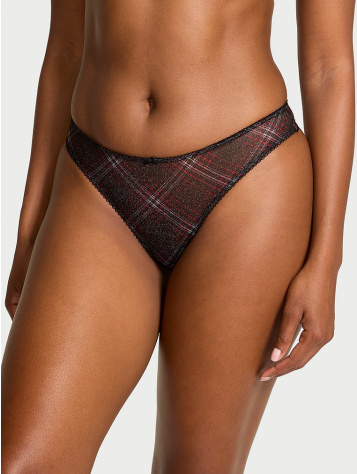 Shimmer Mesh Thong Panty