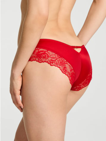 Rose Lace-Trim High-Leg Cheeky Panty