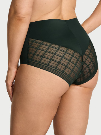 No-Show Plaid Mesh Modern Brief Panty