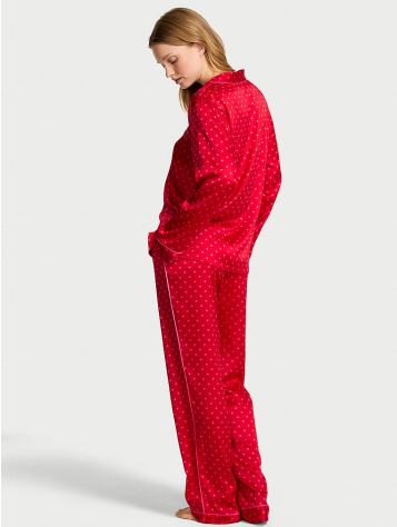 Glazed Satin Long Pajama Set