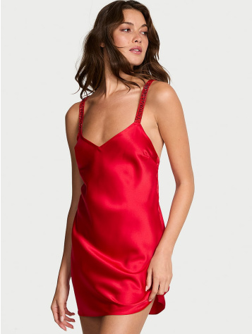 Scattered Shine Strap Satin Strappy-Back Slip