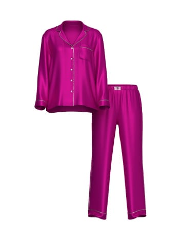 Glazed Satin Shine Long Pajama Set