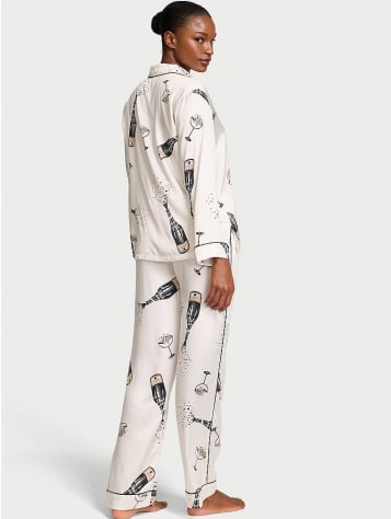 Glazed Satin Long Pajama Set