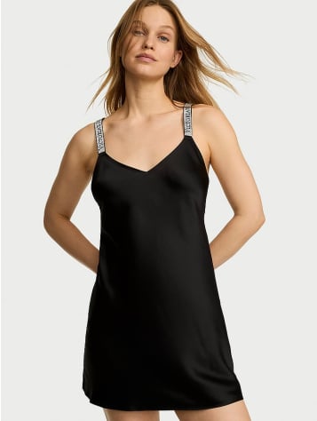Scattered Shine Strap Satin Strappy-Back Slip