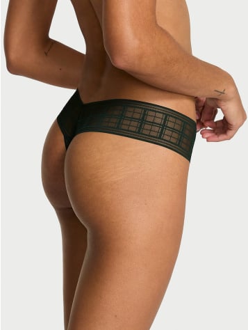 Plaid Lace Thong Panty
