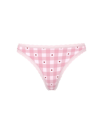 Cotton Lace-Waist Thong