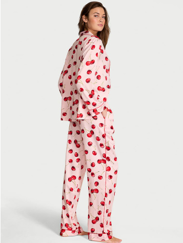 Glazed Satin Long Pajama Set