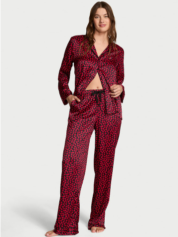 Glazed Satin Long Pajama Set
