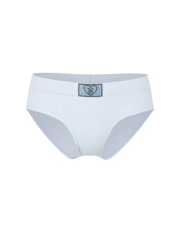 Logo Cotton Heart Shine Patch Hiphugger Panty