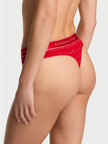 Logo Cotton Thong Panty