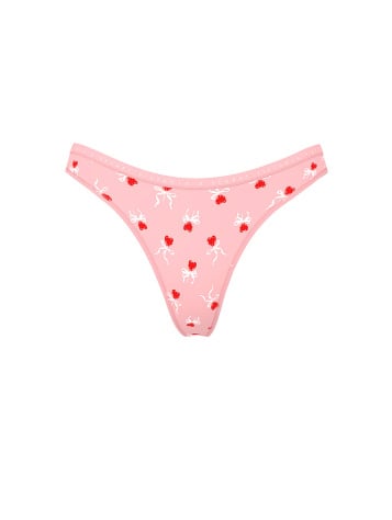 Stretch Cotton High-Leg Scoop Thong Panty