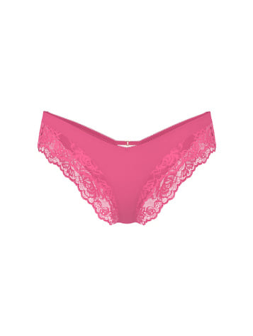 Rose Lace-Trim High-Leg Cheeky Panty