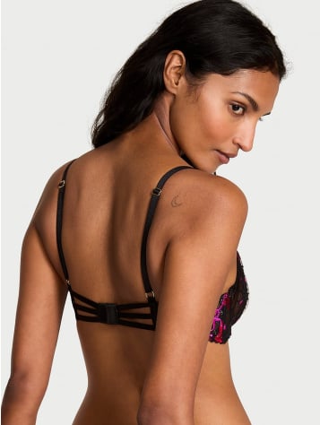 Cherry Pop Embroidery Unlined Demi Bra