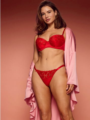 Heartbeat* Embroidery Thong Panty