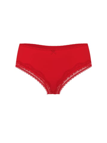 Cotton Bow Lace-Trim Cheeky Panty