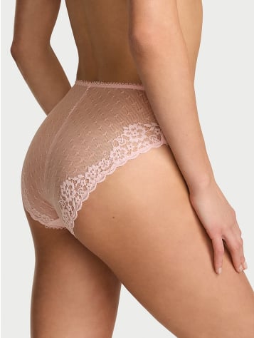 Stretch Cotton Heart Lace High-Leg Brief Panty