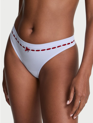 Seamless Ribbon Slot Thong Panty