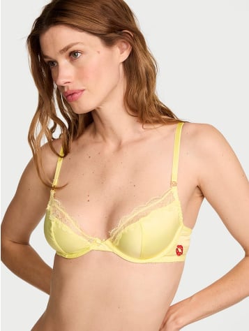Tease Unlined Satin Kiss Demi Bra