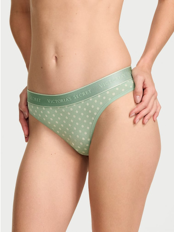 Logo Cotton Thong Panty
