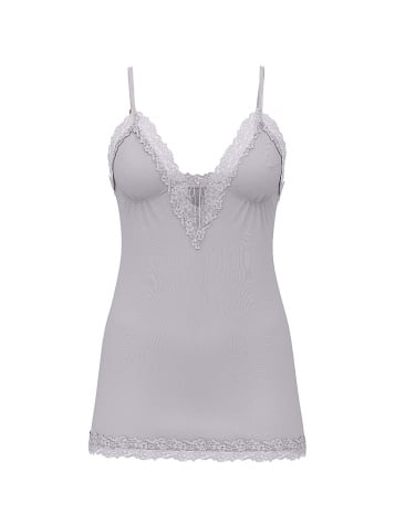 Sosoft™ Modal Lace-Trim Tie-Front Slip Dress