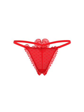Heart Chiffon String Thong Panty