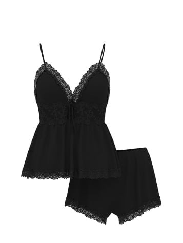Sosoft™ Modal Lace-Trim Cami & Shorts Set