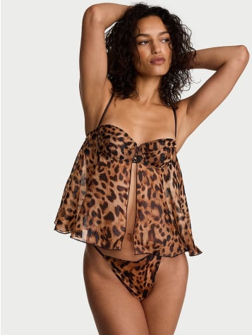 Geo Leo Chiffon Flyaway Cami Babydoll Set