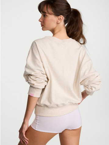 Obsessed Terry Crop Crewneck Sweatshirt