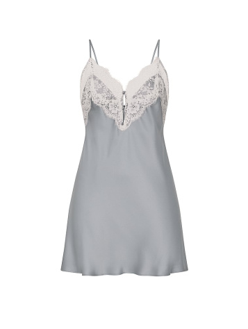 Satin Lace-Trim Short Slip Dress