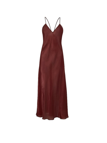 Luxe Sheer Satin Long Slip Dress
