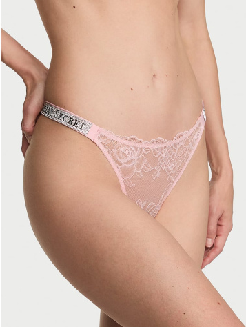 Shine Strap Lace Thong Panty