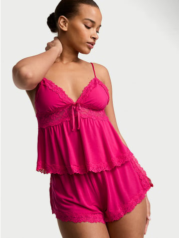 Sosoft™ Modal Lace-Trim Cami & Shorts Set
