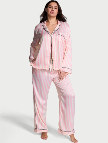 Glazed Satin Long Pajama Set