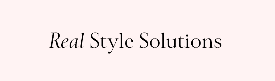 Real style soulution black text on a pale baby pink background