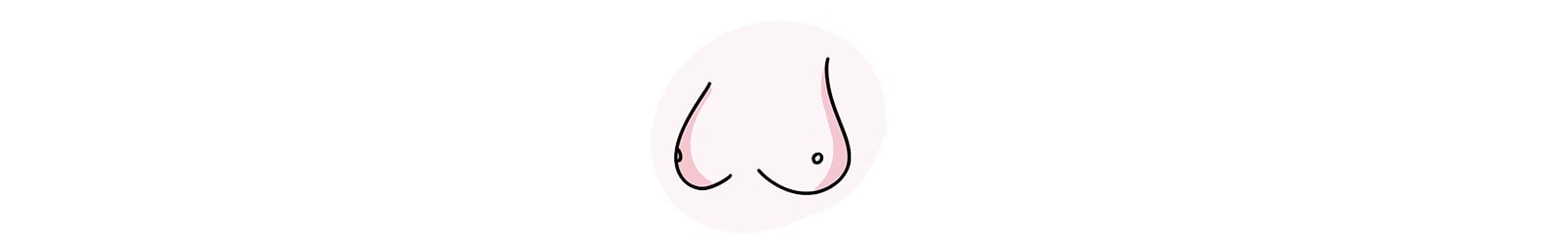 Wide seated breast shape